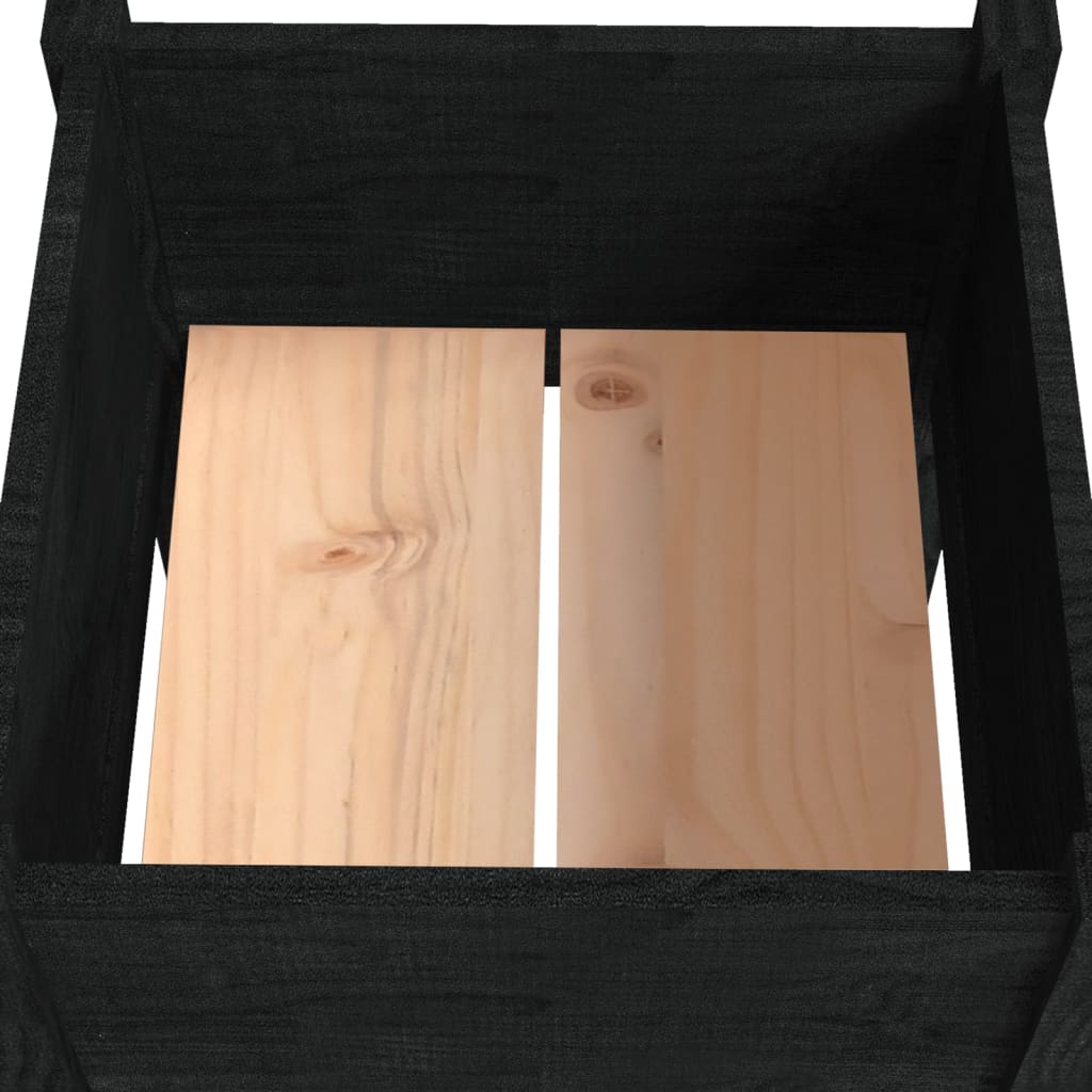 Jardineras 2 Unidades Madera Maciza De Pino 40X40X70 Cm