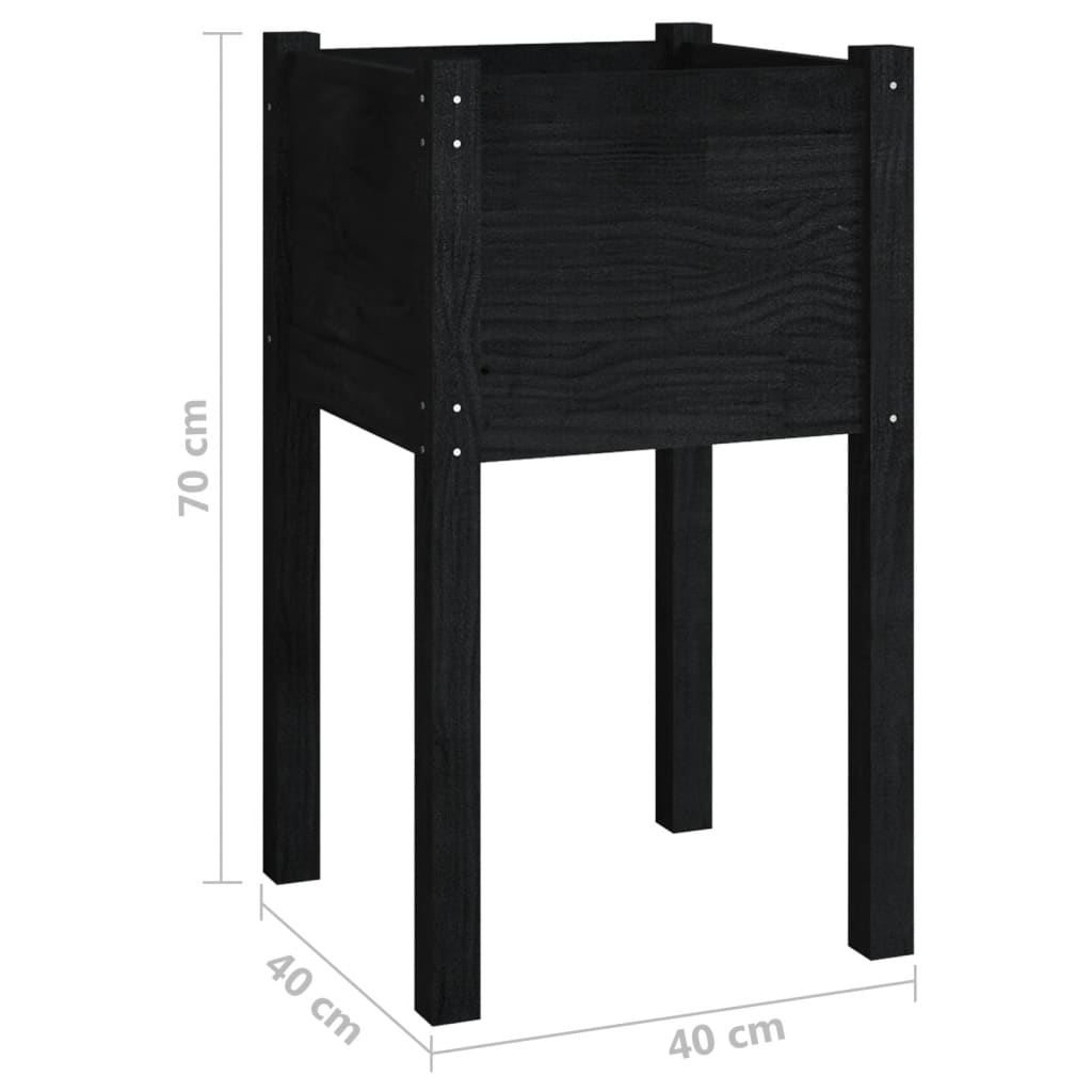 Jardineras 2 Unidades Madera Maciza De Pino 40X40X70 Cm
