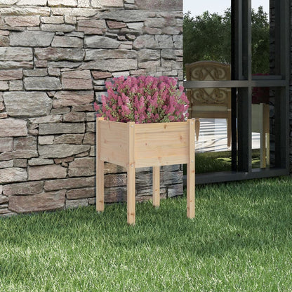 Jardineras 2 Uds Madera Maciza De Pino 50X50X70 Cm