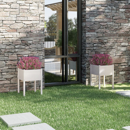 Jardineras 2 Uds Madera Maciza De Pino 50X50X70 Cm