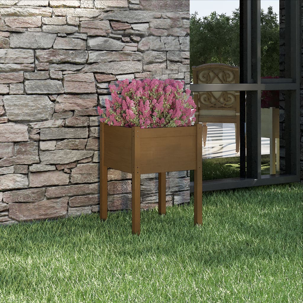 Jardineras 2 Uds Madera Maciza De Pino 50X50X70 Cm