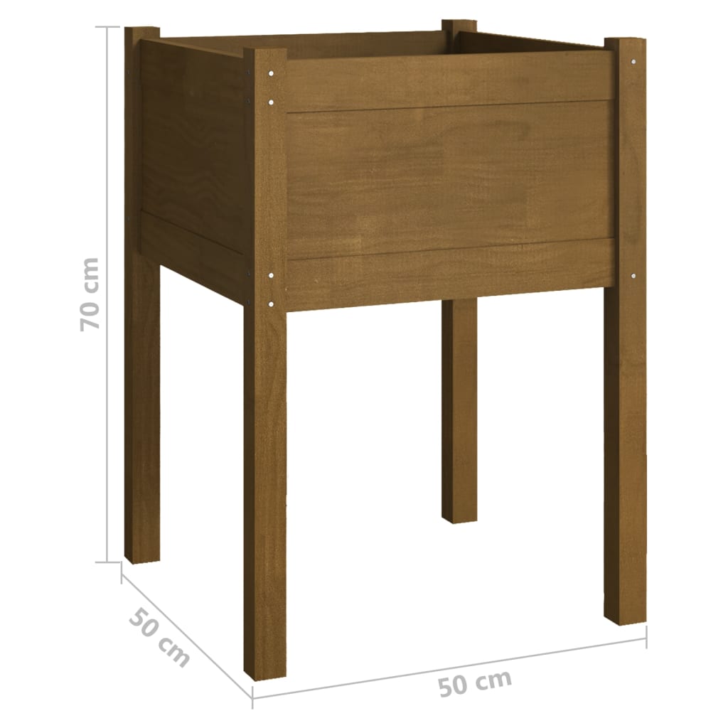 Jardineras 2 Uds Madera Maciza De Pino 50X50X70 Cm