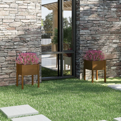 Jardineras 2 Uds Madera Maciza De Pino 50X50X70 Cm