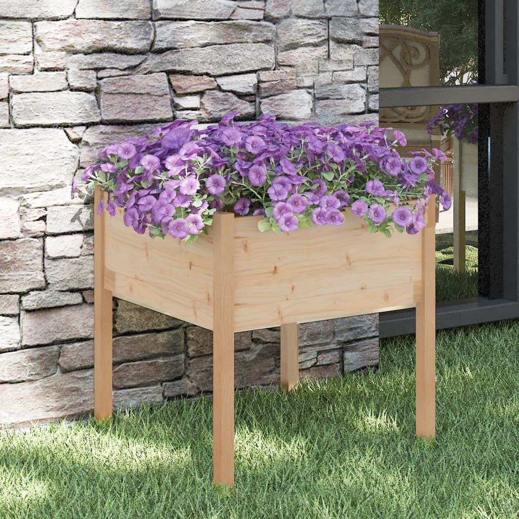 Jardineras 2 Uds Madera Maciza De Pino 70X70X70 Cm