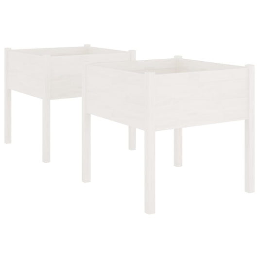 Jardineras 2 Uds Madera Maciza De Pino 70X70X70 Cm