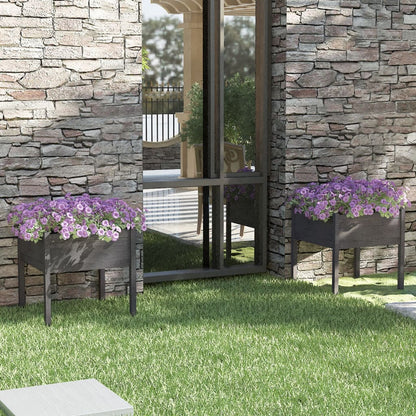 Jardineras 2 Uds Madera Maciza De Pino 70X70X70 Cm