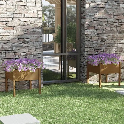 Jardineras 2 Uds Madera Maciza De Pino 70X70X70 Cm