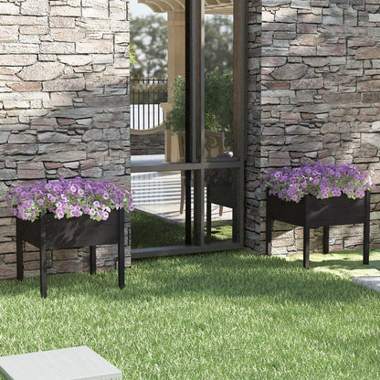 Jardineras 2 Uds Madera Maciza De Pino 70X70X70 Cm