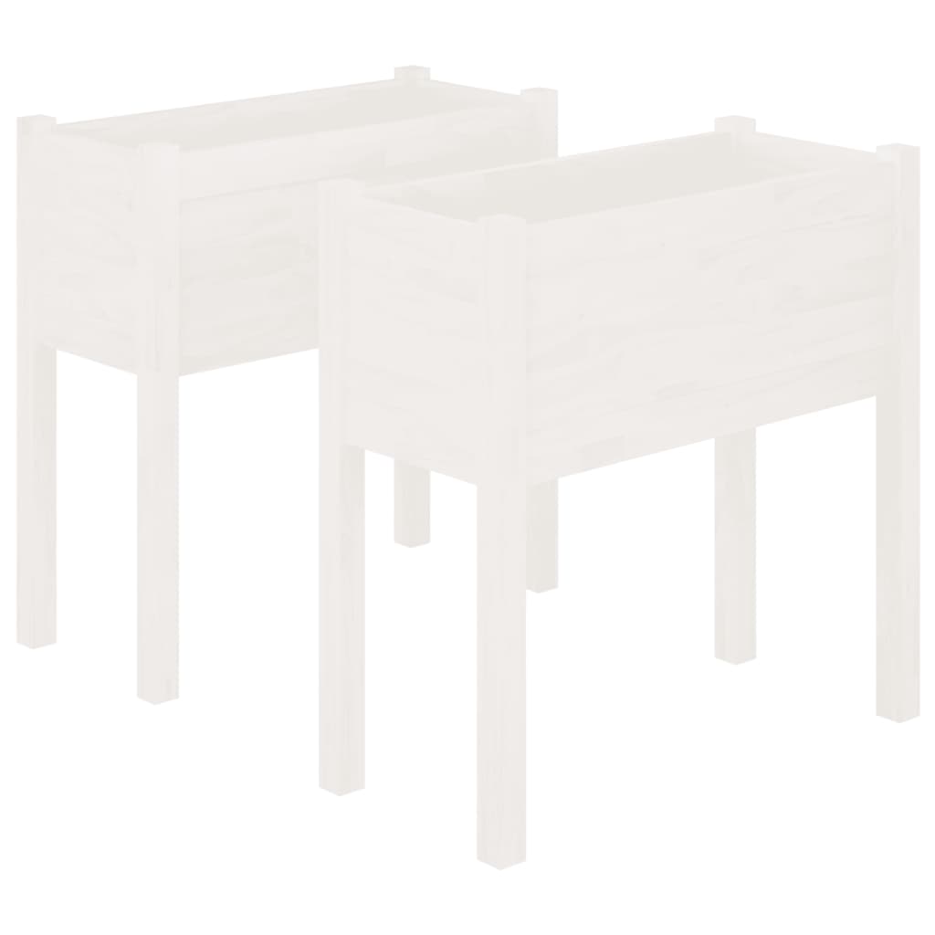 Jardineras 2 Uds Madera Maciza De Pino 70X31X70 Cm