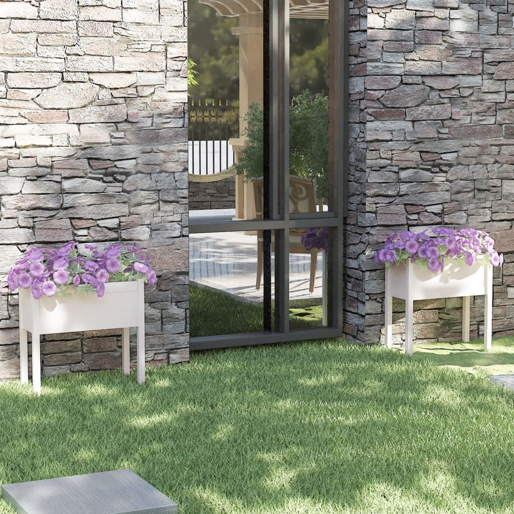Jardineras 2 Uds Madera Maciza De Pino 70X31X70 Cm