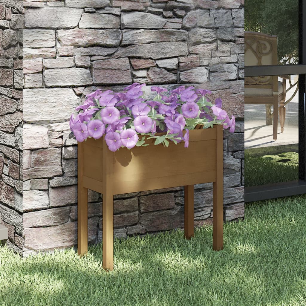 Jardineras 2 Uds Madera Maciza De Pino 70X31X70 Cm