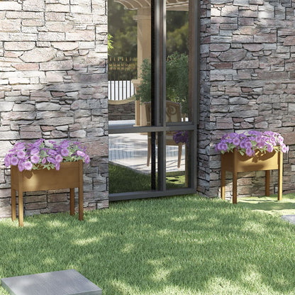 Jardineras 2 Uds Madera Maciza De Pino 70X31X70 Cm