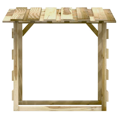 Pérgola Con Techo Madera De Pino Impregnada