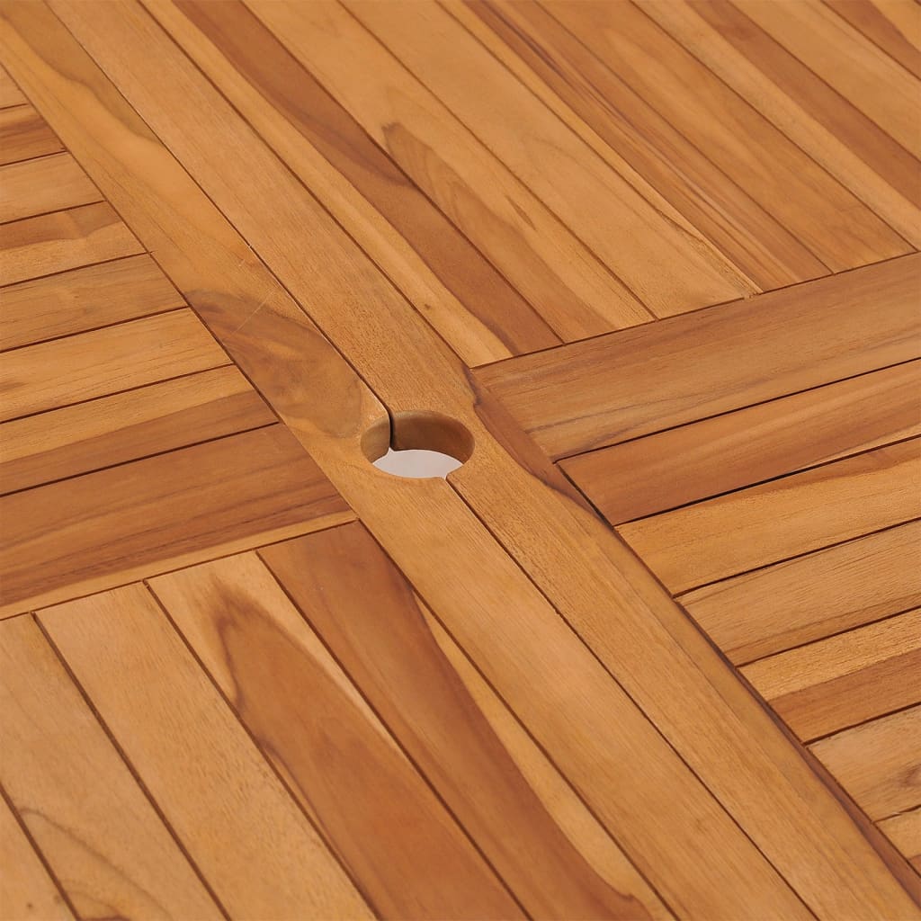 Mesa De Comedor De Jardín Madera Maciza De Teca 110X110X75 Cm