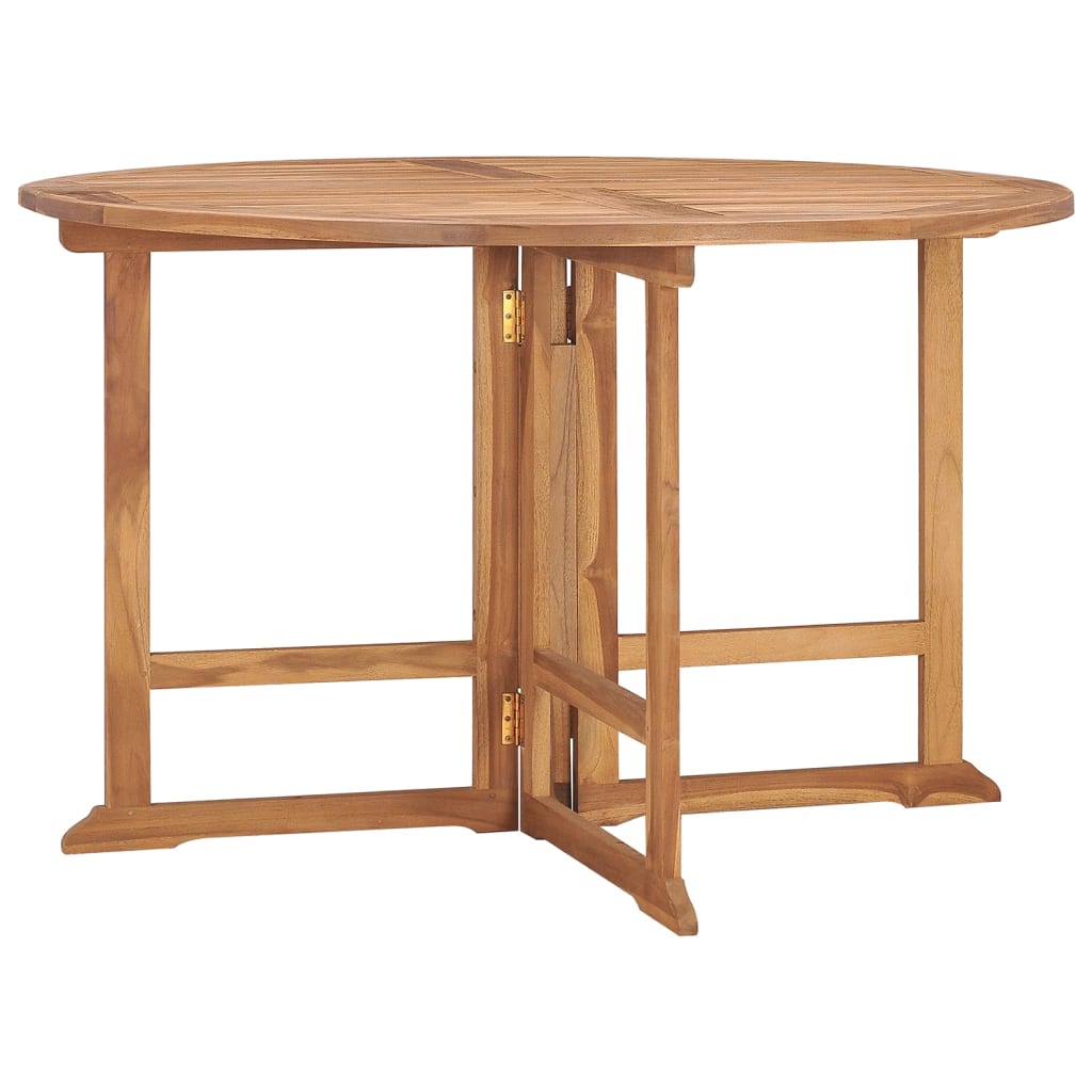 Mesa De Comedor De Jardín Plegable Teca Maciza Ø110X75 Cm