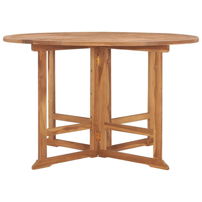 Mesa De Comedor De Jardín Plegable Teca Maciza Ø110X75 Cm