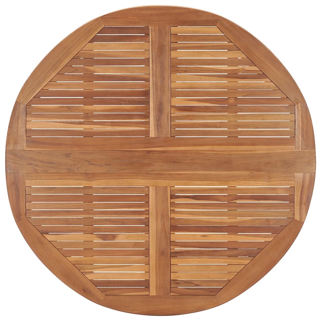Mesa De Comedor De Jardín Plegable Teca Maciza Ø110X75 Cm