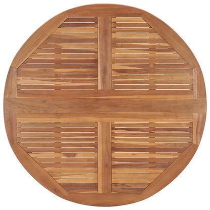 Mesa De Comedor De Jardín Plegable Teca Maciza Ø110X75 Cm