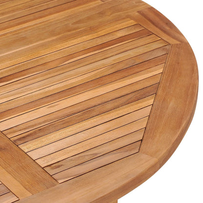 Mesa De Comedor De Jardín Plegable Teca Maciza Ø110X75 Cm