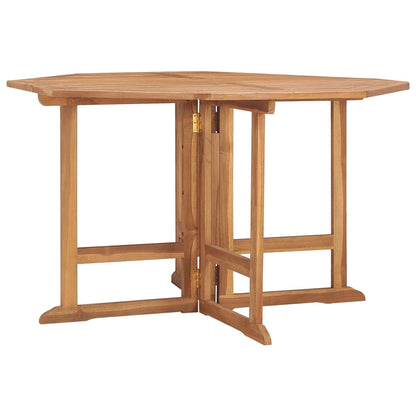 Mesa De Comedor De Jardín Plegable Teca Maciza Ø110X75 Cm