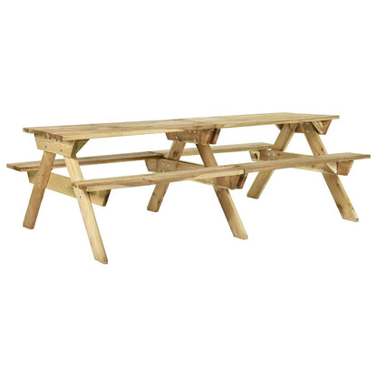 Mesa De Pícnic Con Bancos Madera Pino Impregnada