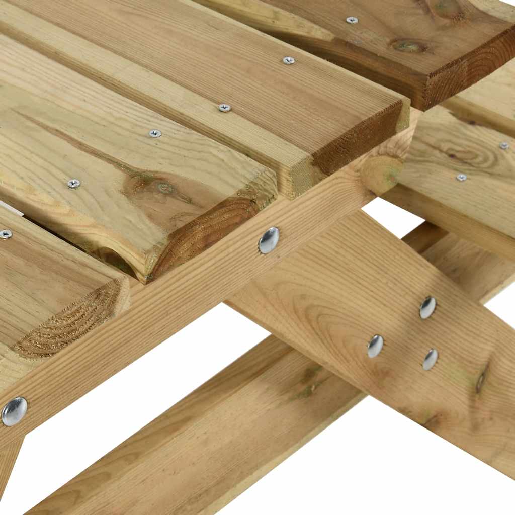 Mesa De Pícnic Con Bancos Madera Pino Impregnada
