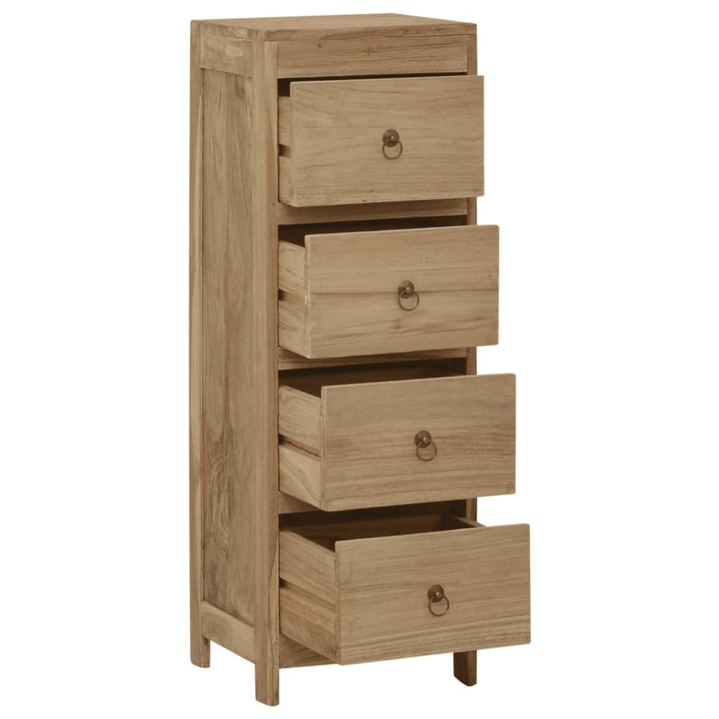 Cómoda De Madera Maciza De Teca 30X30X90 Cm