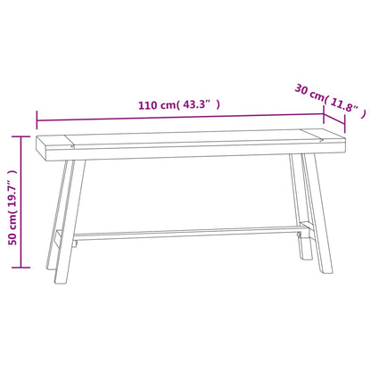 Banco De Madera Maciza De Teca 110 Cm
