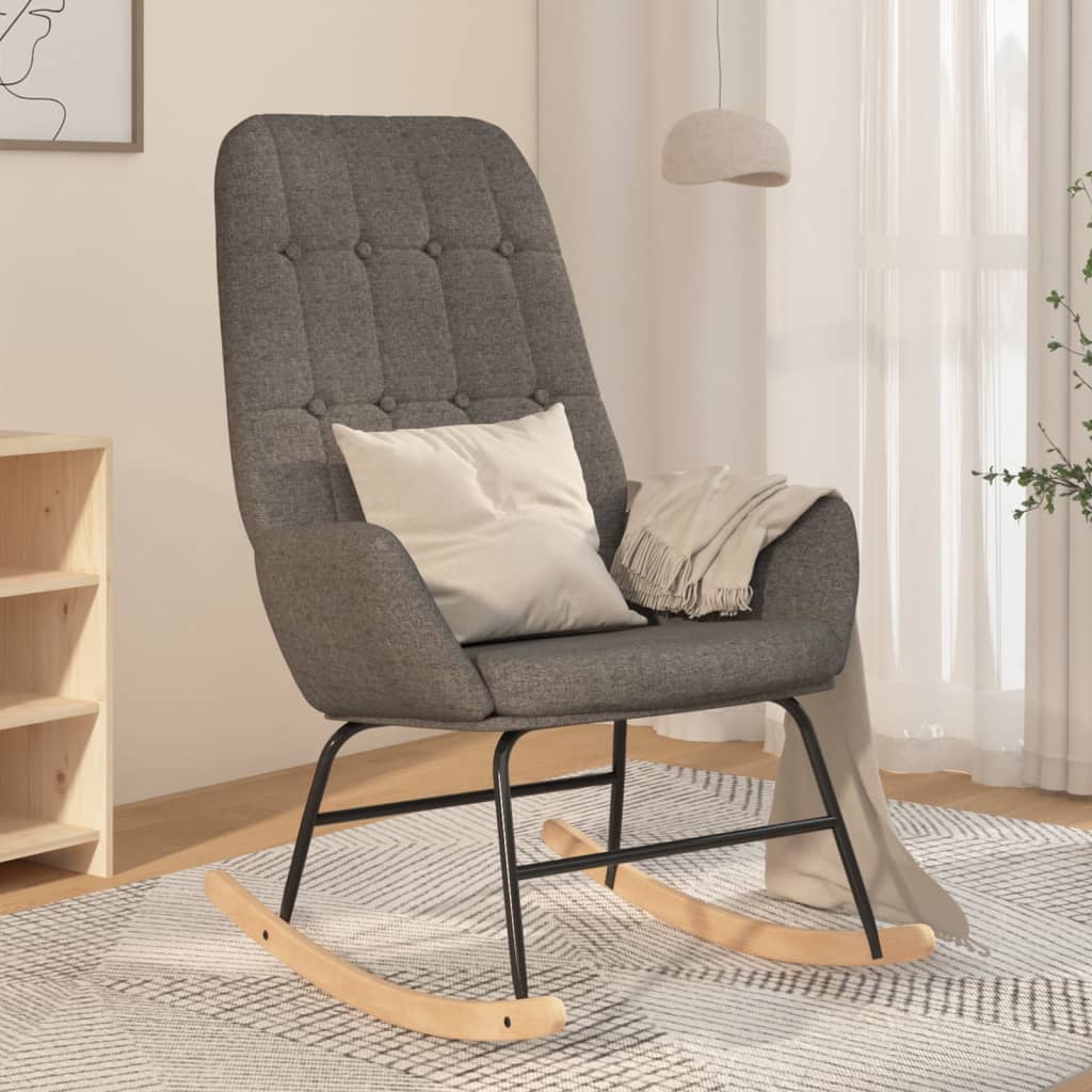Silla Mecedora De Tela Gris Taupe