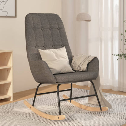 Silla Mecedora De Tela Gris Taupe