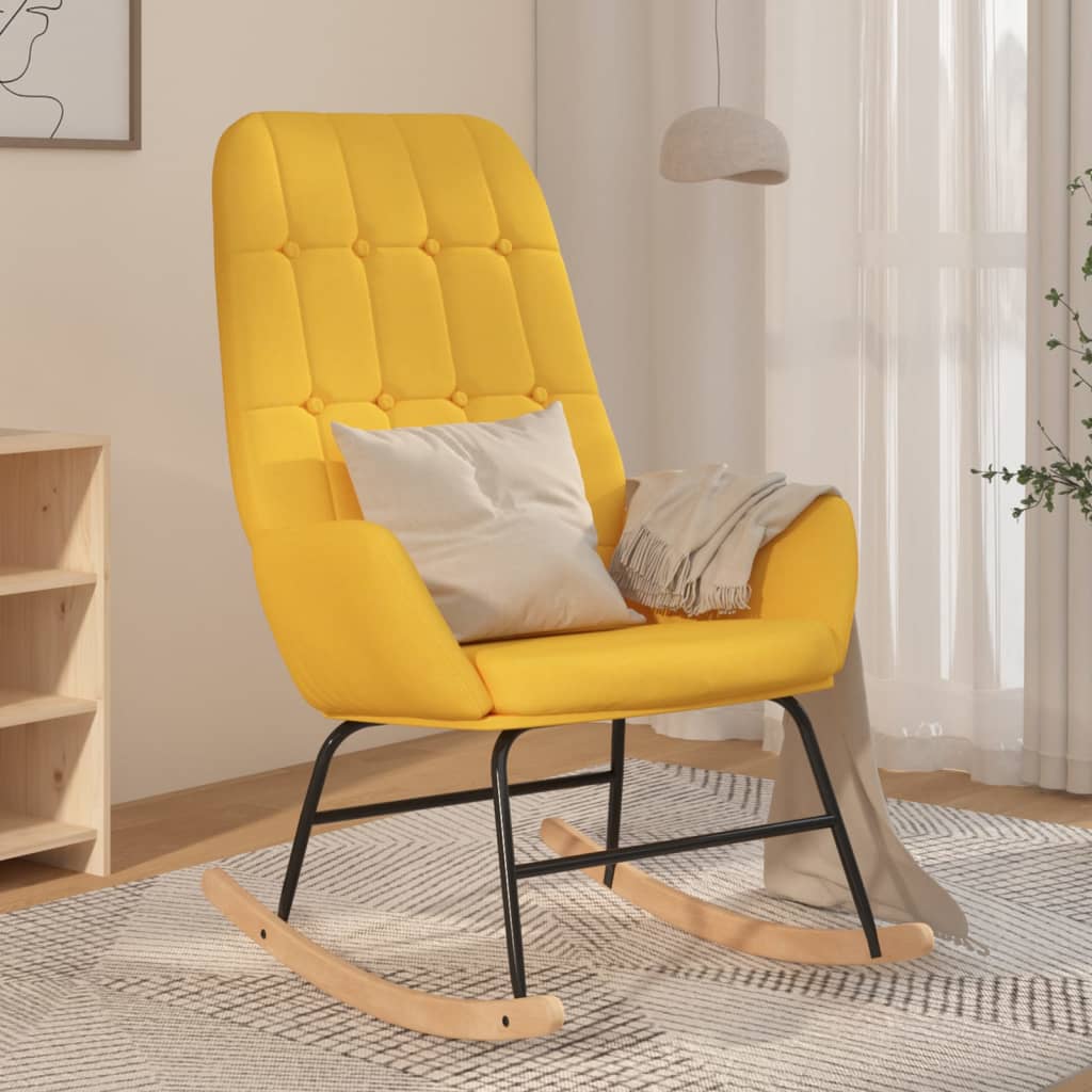 Silla Mecedora De Tela Gris Taupe