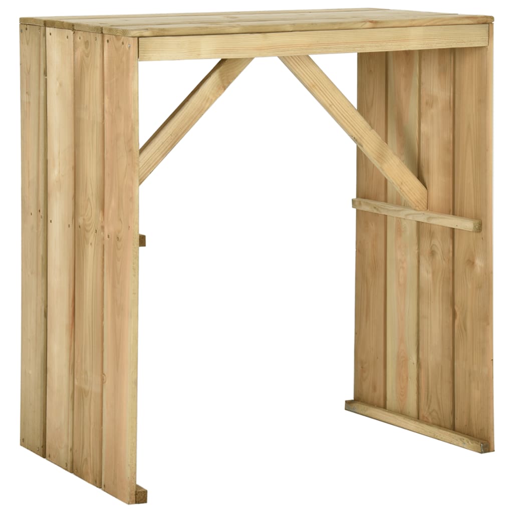 Mesa De Bar De Madera De Pino Impregnada 100X60X110 Cm