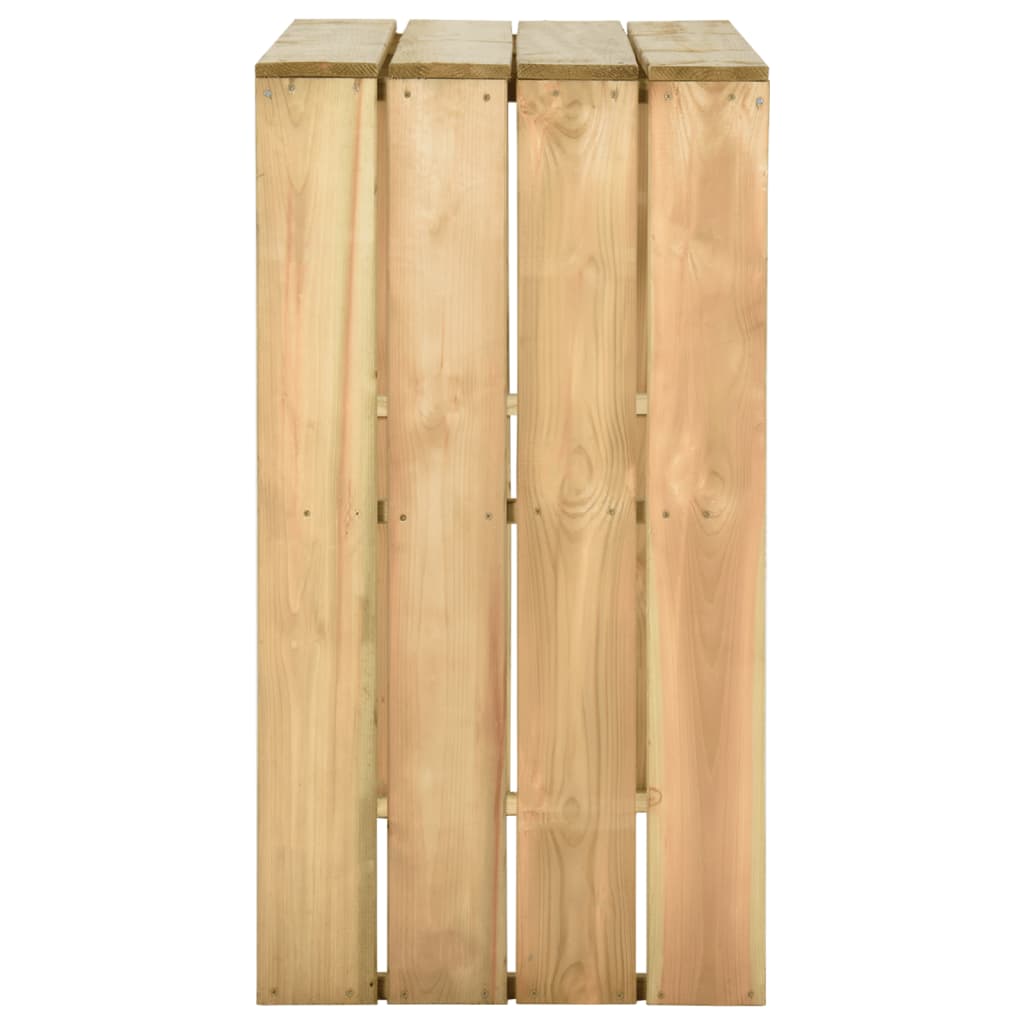 Mesa De Bar De Madera De Pino Impregnada 100X60X110 Cm
