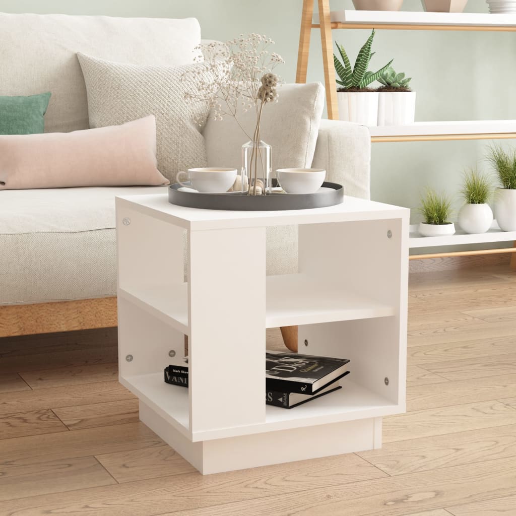 Mesa De Centro Madera Ingeniería Madera Envejecida 55X55X42 Cm