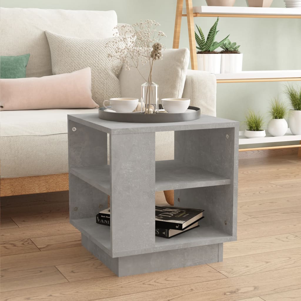 Mesa De Centro Madera Ingeniería Madera Envejecida 55X55X42 Cm