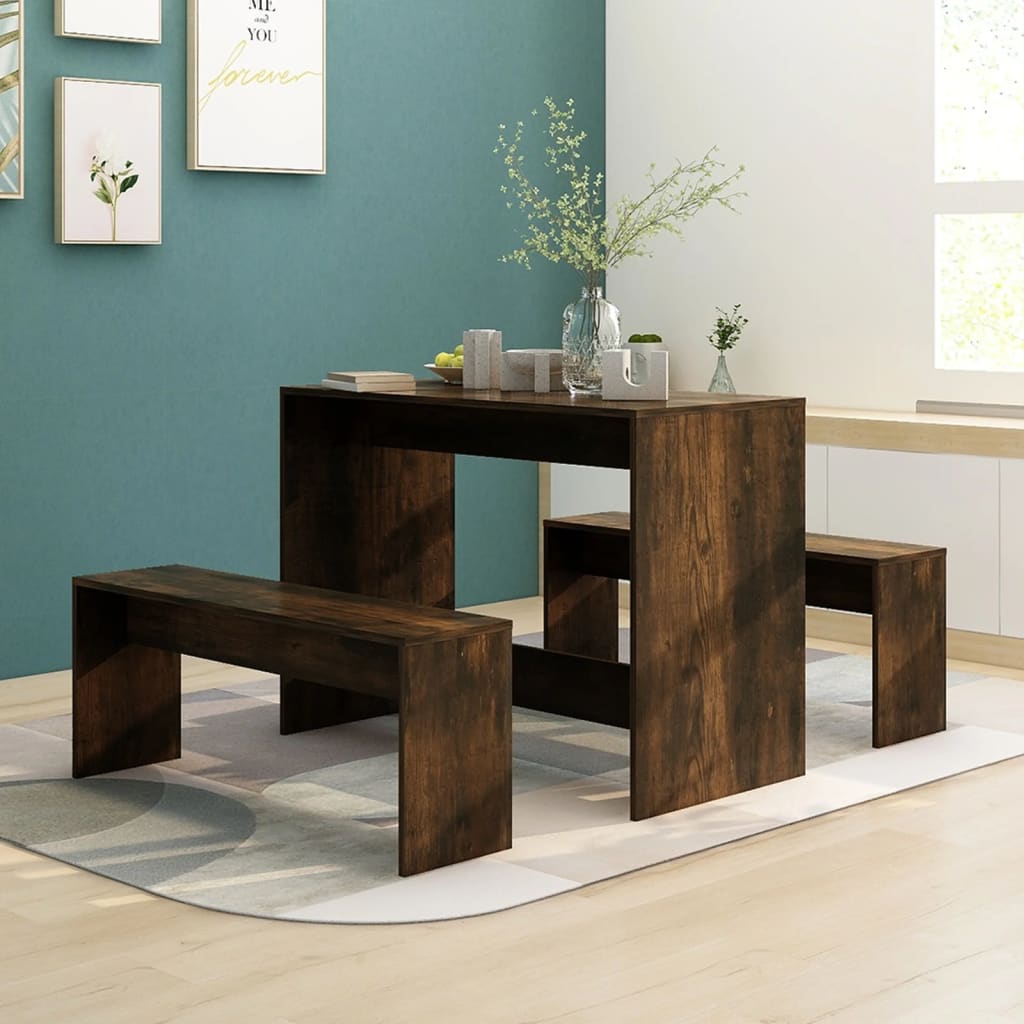Juego De Comedor 3 Piezas Madera Contrachapada