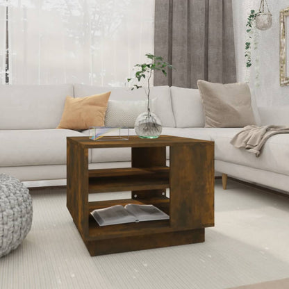 Mesa De Centro Madera Ingeniería Madera Envejecida 55X55X42 Cm