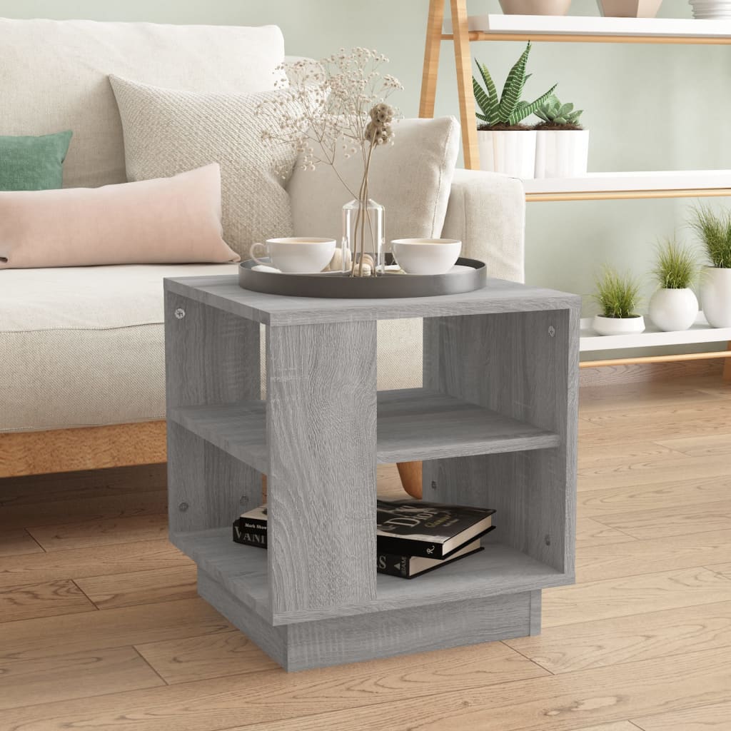 Mesa De Centro Madera Ingeniería Madera Envejecida 55X55X42 Cm
