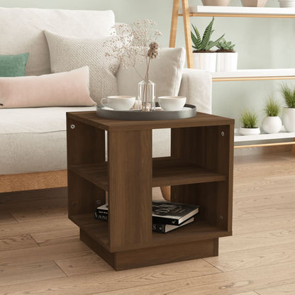 Mesa De Centro Madera Ingeniería Madera Envejecida 55X55X42 Cm