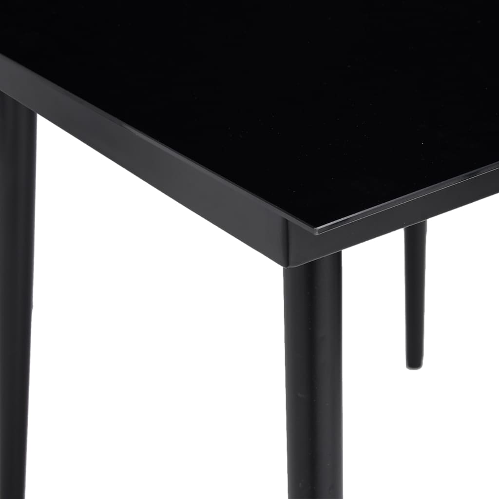 Mesa De Comedor De Jardín Acero Y Vidrio Negra
