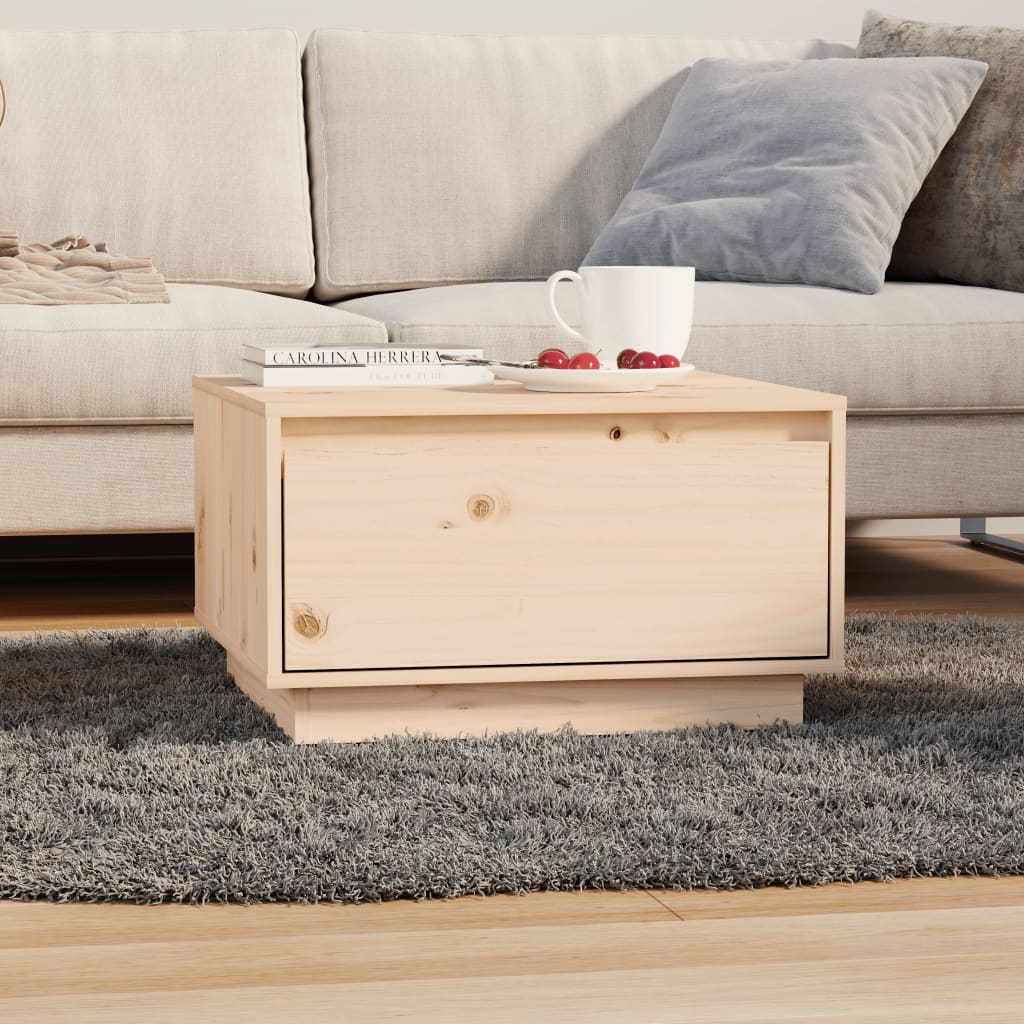 Mesa De Centro Madera Maciza De Pino 55X56X32 Cm