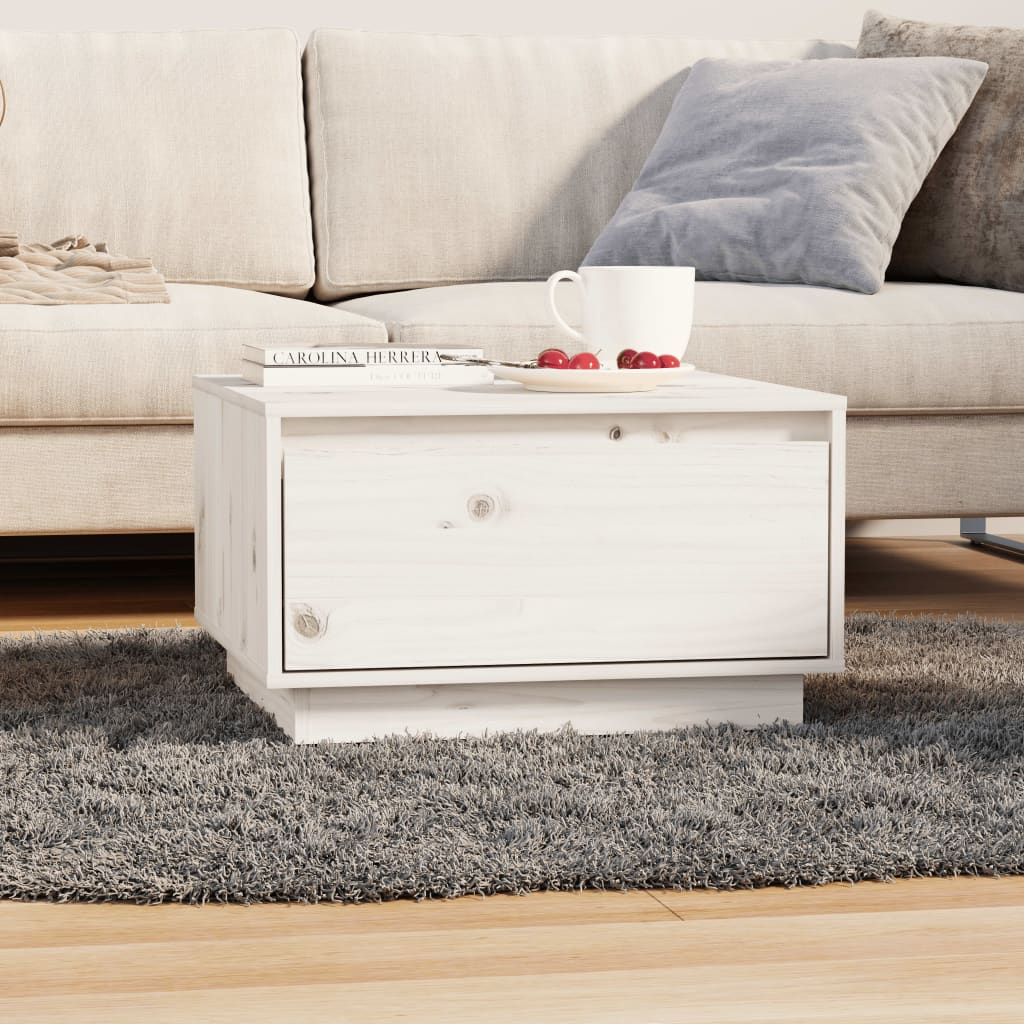 Mesa De Centro Madera Maciza De Pino 55X56X32 Cm