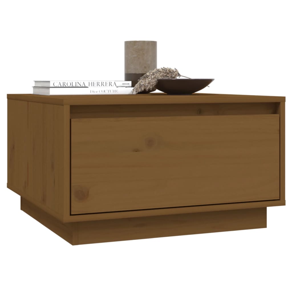 Mesa De Centro Madera Maciza De Pino 55X56X32 Cm