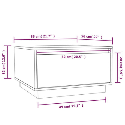 Mesa De Centro Madera Maciza De Pino 55X56X32 Cm