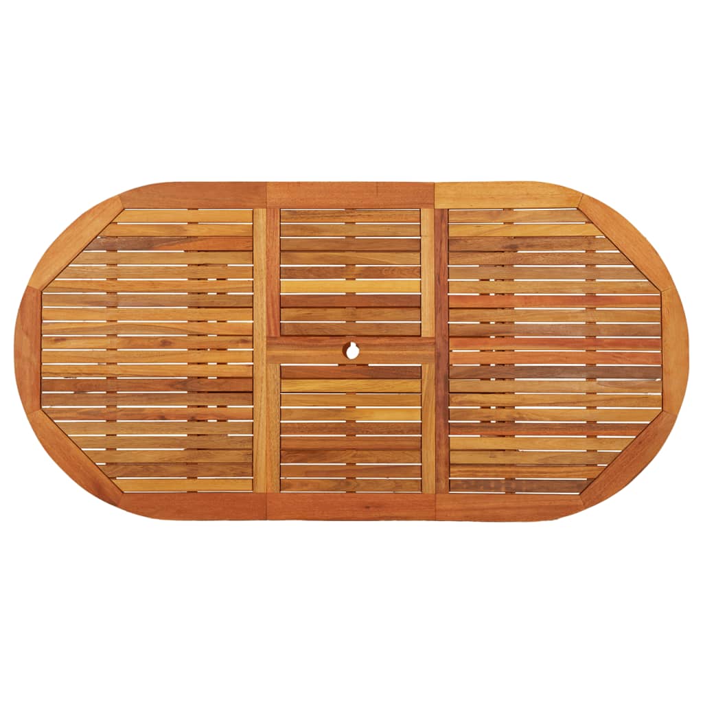 Mesa De Jardín Madera Maciza De Eucalipto 200X100X75 Cm