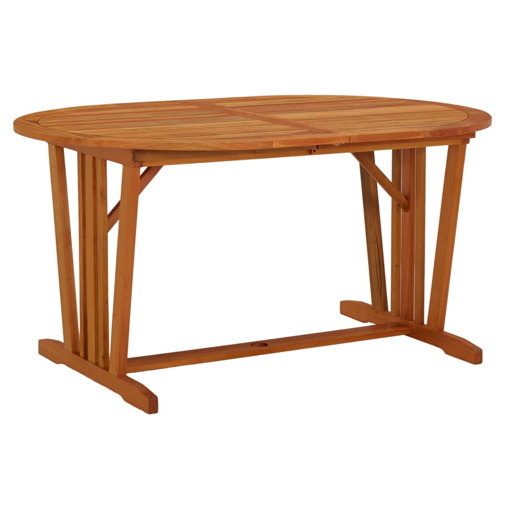 Mesa De Jardín Madera Maciza De Eucalipto 200X100X75 Cm