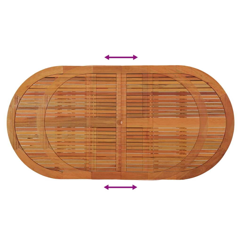Mesa De Jardín Madera Maciza De Eucalipto 200X100X75 Cm