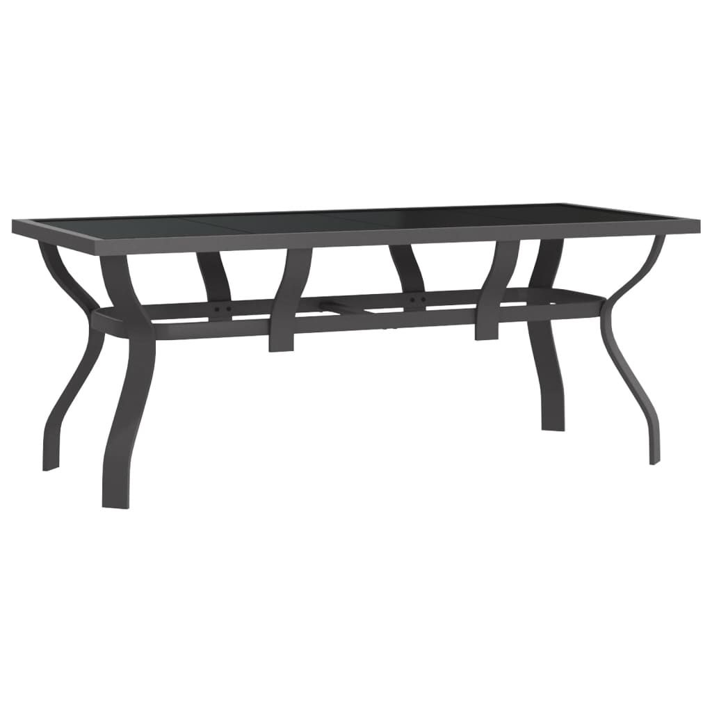 Mesa De Jardín Acero Y Vidrio