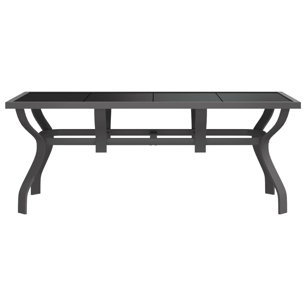 Mesa De Jardín Acero Y Vidrio