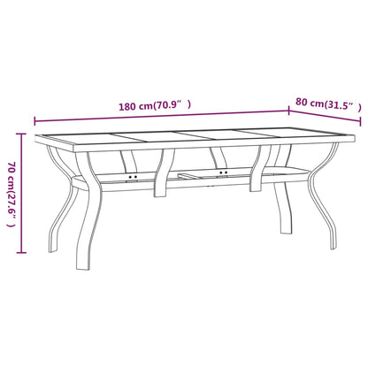 Mesa De Jardín Acero Y Vidrio